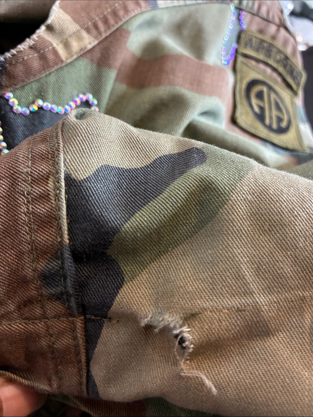Custom Rhinestone cropped Camo - Picture 9 of 10